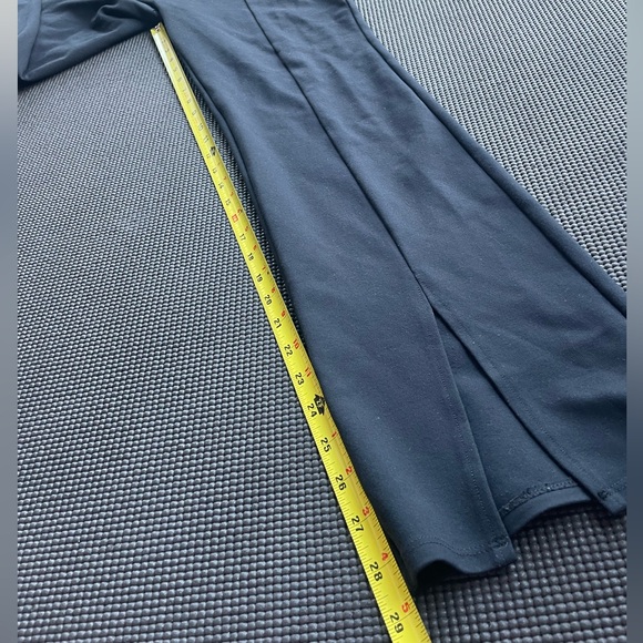 Abercrombie & Fitch Ponte Front Split Hem Flare Pants in Black - Picture 6 of 7